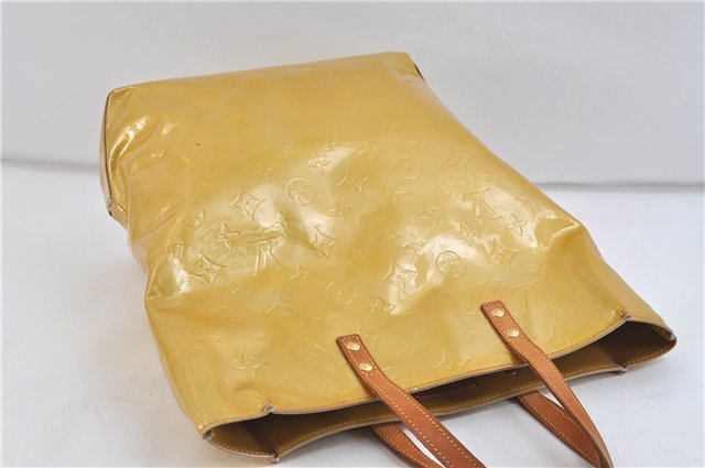 Authentic LOUIS VUITTON Vernis Reade MM Hand Tote Bag Yellow LV 7297C