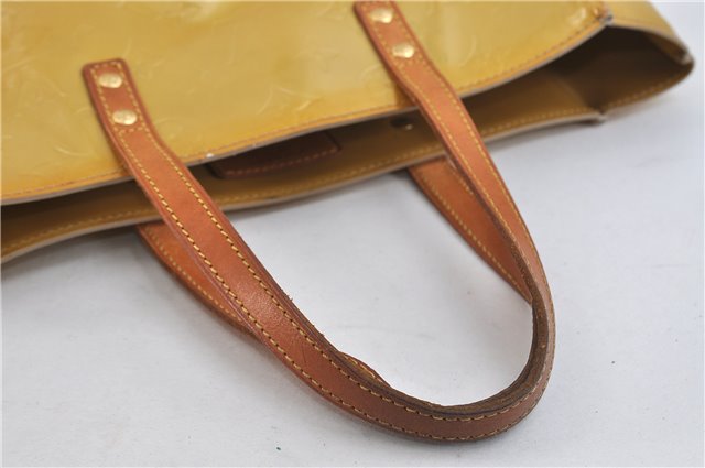 Authentic LOUIS VUITTON Vernis Reade MM Hand Tote Bag Yellow LV 7297C