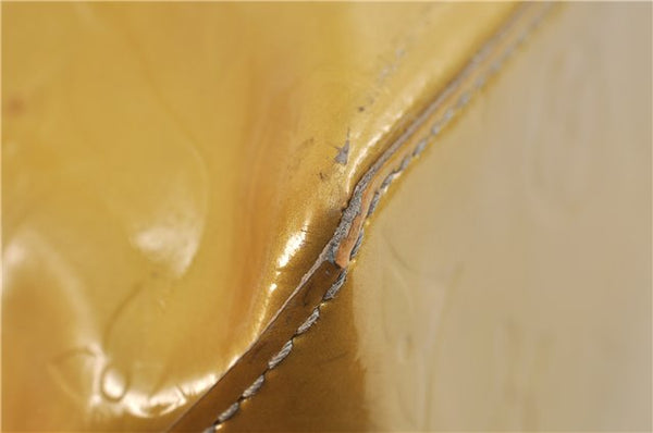 Authentic LOUIS VUITTON Vernis Reade MM Hand Tote Bag Yellow LV 7297C