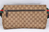 Authentic GUCCI Web Sherry Line Waist Bag GG Canvas Leather 28566 Brown 7298I