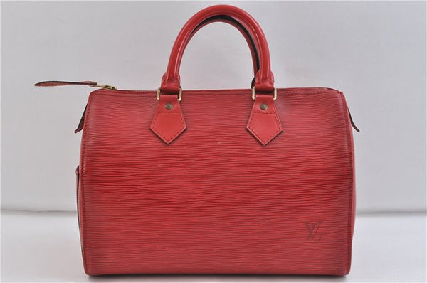Authentic LOUIS VUITTON Epi Speedy 30 Hand Bag Red M43007 LV 7299C