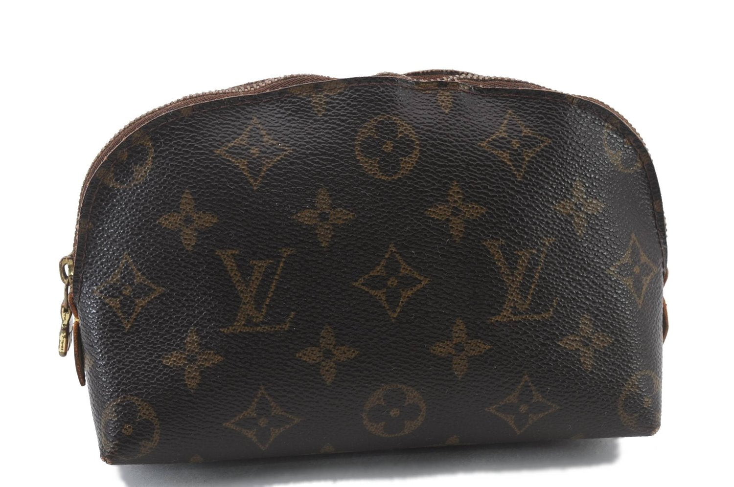 Authentic LOUIS VUITTON Monogram Pochette Cosmetic Pouch M47515 LV 7304C