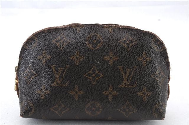 Authentic LOUIS VUITTON Monogram Pochette Cosmetic Pouch M47515 LV 7304C
