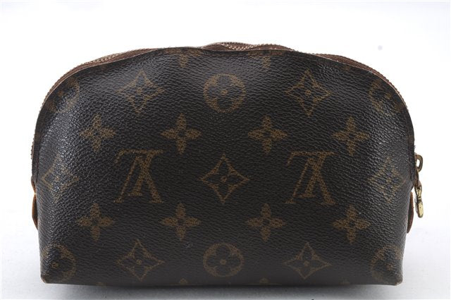 Authentic LOUIS VUITTON Monogram Pochette Cosmetic Pouch M47515 LV 7304C