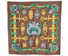 Authentic HERMES Carre 90 Scarf "FERRONNERIE" Silk Brown 7305I