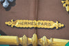 Authentic HERMES Carre 90 Scarf "FERRONNERIE" Silk Brown 7305I