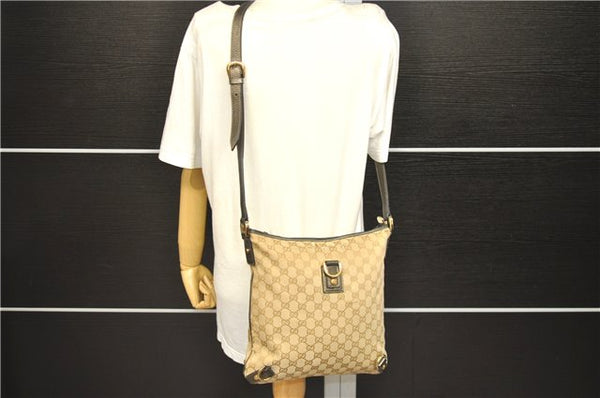 Auth GUCCI Abbey Shoulder Cross Body Bag GG Canvas Leather 131326 Beige 7311C