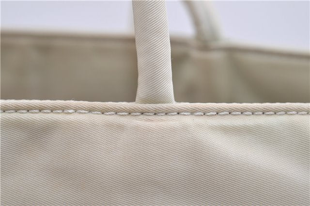 Authentic PRADA Nylon Shoulder Tote Bag Purse Ivory 7312C