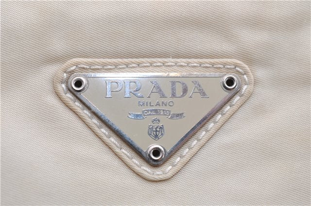 Authentic PRADA Nylon Shoulder Tote Bag Purse Ivory 7312C