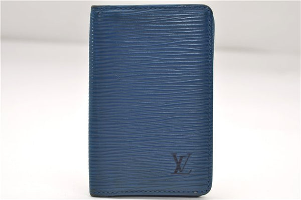 Auth Louis Vuitton Epi Key Case Card Case Coin Purse Black Blue 5Set LV 7313D