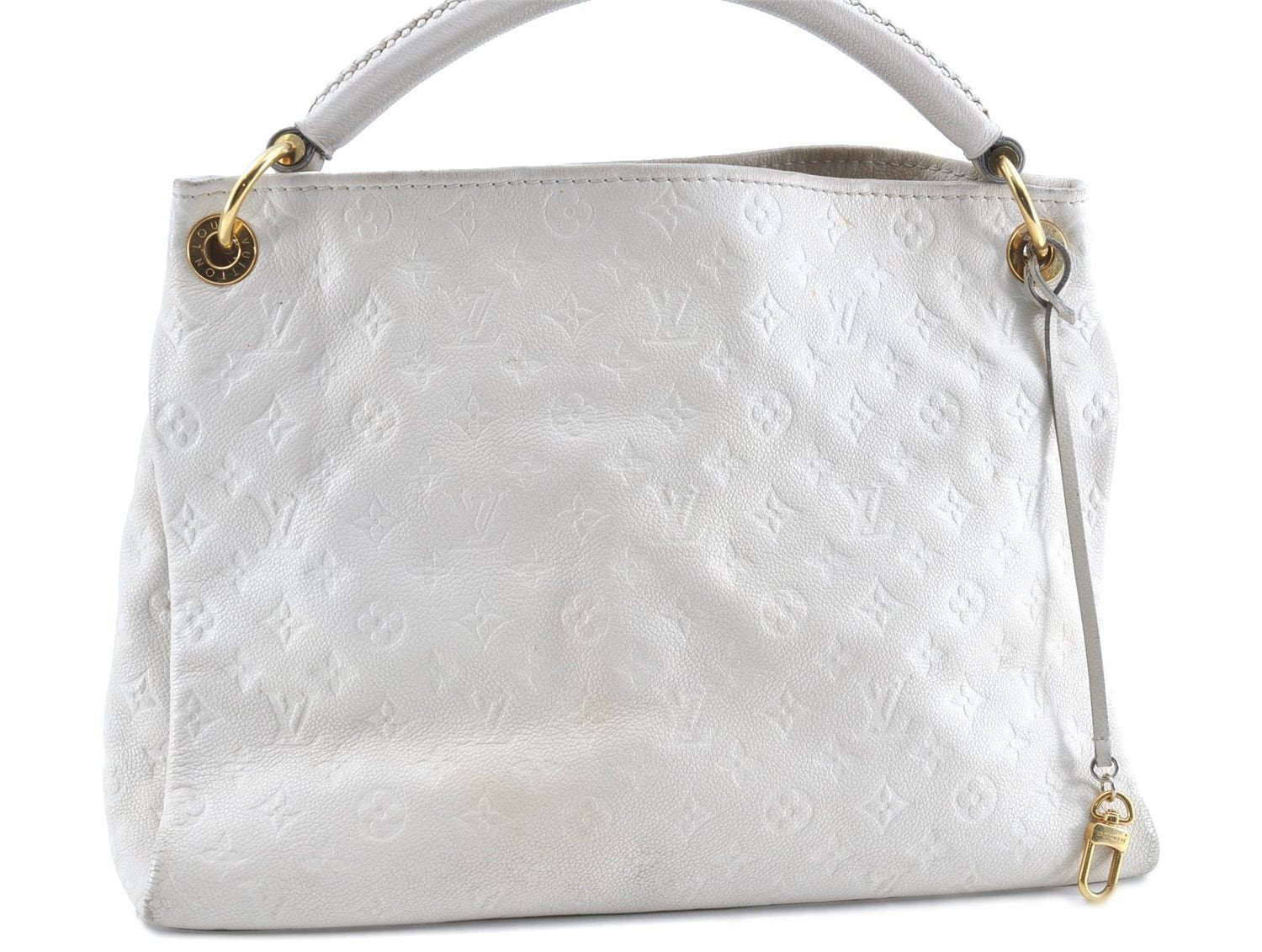 Auth LOUIS VUITTON Monogram Empreinte Artsy MM Shoulder Bag M93449 White 73209