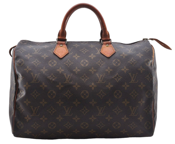 Authentic Louis Vuitton Monogram Speedy 35 Hand Boston Bag M41524 LV 7330E