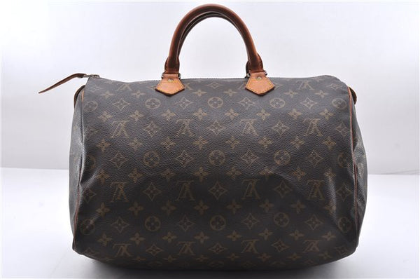 Authentic Louis Vuitton Monogram Speedy 35 Hand Boston Bag M41524 LV 7330E