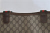 Authentic GUCCI Web Sherry Line Shoulder Tote Bag PVC Leather Brown 7331C