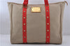 Authentic LOUIS VUITTON Antigua Cabas GM Tote Bag Ivory Red M40032 LV 7333C