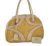 Authentic PRADA Leather Nappa Punching Shoulder Hand Bag B10524 Yellow 7334I