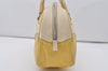 Authentic PRADA Leather Nappa Punching Shoulder Hand Bag B10524 Yellow 7334I