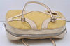 Authentic PRADA Leather Nappa Punching Shoulder Hand Bag B10524 Yellow 7334I