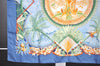 Authentic HERMES Carre 90 Scarf "ALOHA" Silk Blue 7342I