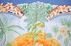 Authentic HERMES Carre 90 Scarf "ALOHA" Silk Blue 7342I