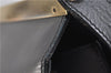 Authentic GUCCI Shoulder Hand Bag Purse Leather Gray Gold 7343C