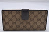 Authentic GUCCI Long Wallet Purse GG Canvas Leather 257012 Brown 7345D