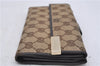 Authentic GUCCI Long Wallet Purse GG Canvas Leather 257012 Brown 7345D