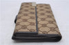 Authentic GUCCI Long Wallet Purse GG Canvas Leather 257012 Brown 7345D