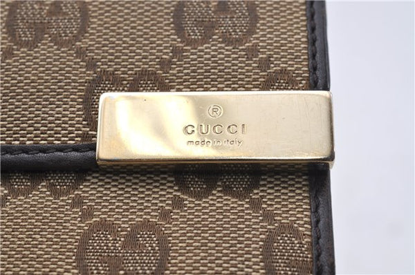 Authentic GUCCI Long Wallet Purse GG Canvas Leather 257012 Brown 7345D