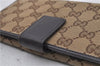 Authentic GUCCI Long Wallet Purse GG Canvas Leather 257012 Brown 7345D