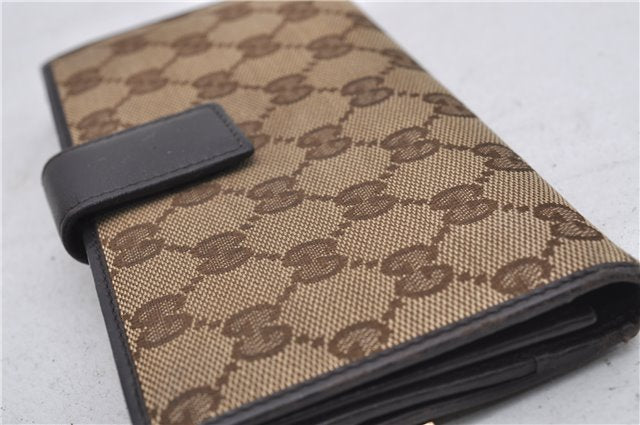 Authentic GUCCI Long Wallet Purse GG Canvas Leather 257012 Brown 7345D