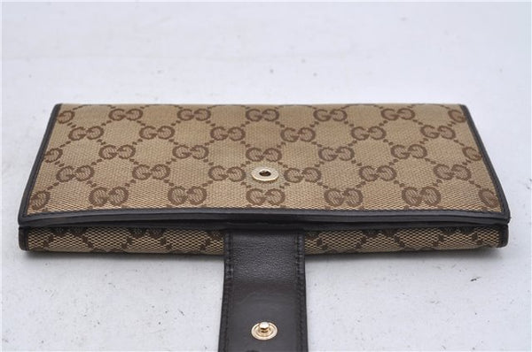 Authentic GUCCI Long Wallet Purse GG Canvas Leather 257012 Brown 7345D