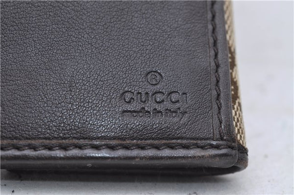 Authentic GUCCI Long Wallet Purse GG Canvas Leather 257012 Brown 7345D