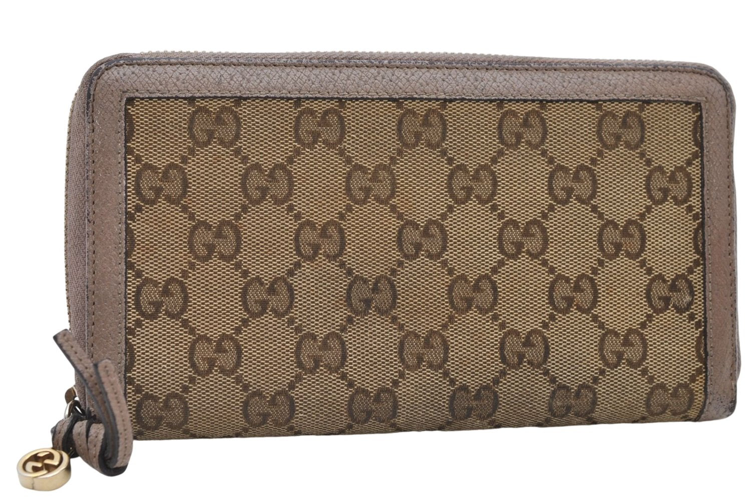 Authentic GUCCI Bree Long Wallet Purse GG Canvas Leather 323397 Brown 7346D