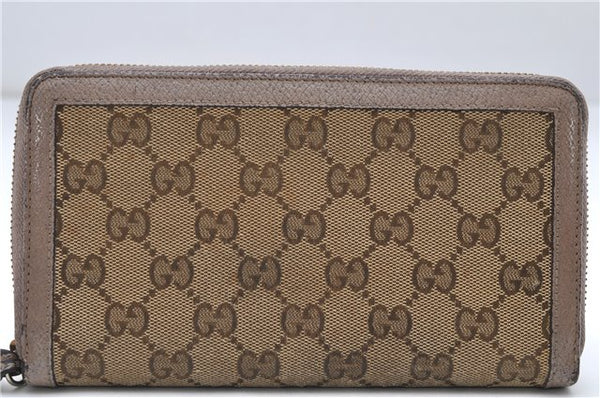 Authentic GUCCI Bree Long Wallet Purse GG Canvas Leather 323397 Brown 7346D