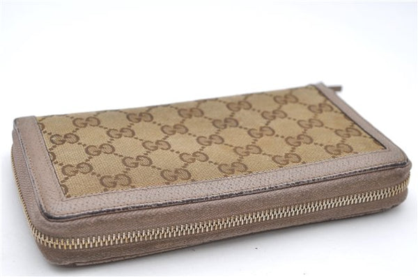 Authentic GUCCI Bree Long Wallet Purse GG Canvas Leather 323397 Brown 7346D