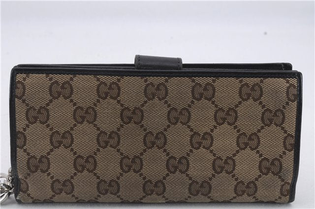 Authentic GUCCI Long Wallet Purse GG Canvas Leather 233024 Brown 7349D