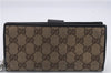 Authentic GUCCI Long Wallet Purse GG Canvas Leather 233024 Brown 7349D