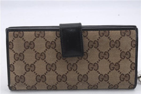 Authentic GUCCI Long Wallet Purse GG Canvas Leather 233024 Brown 7349D