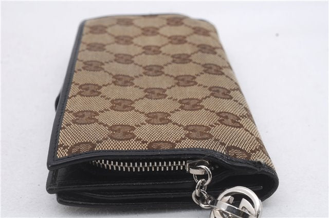 Authentic GUCCI Long Wallet Purse GG Canvas Leather 233024 Brown 7349D