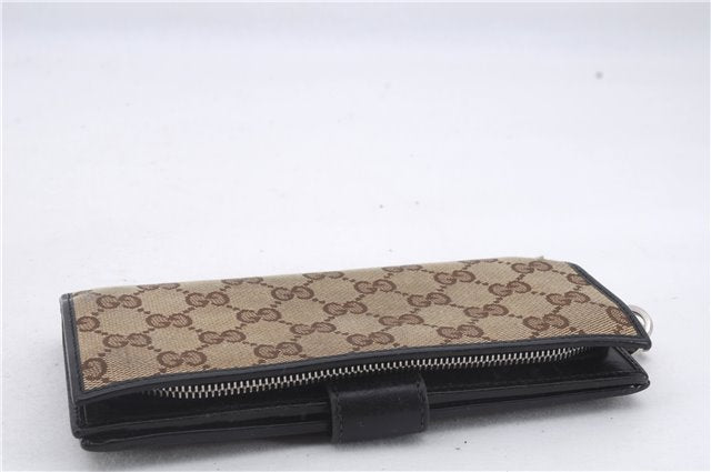 Authentic GUCCI Long Wallet Purse GG Canvas Leather 233024 Brown 7349D