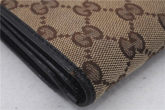 Authentic GUCCI Long Wallet Purse GG Canvas Leather 233024 Brown 7349D