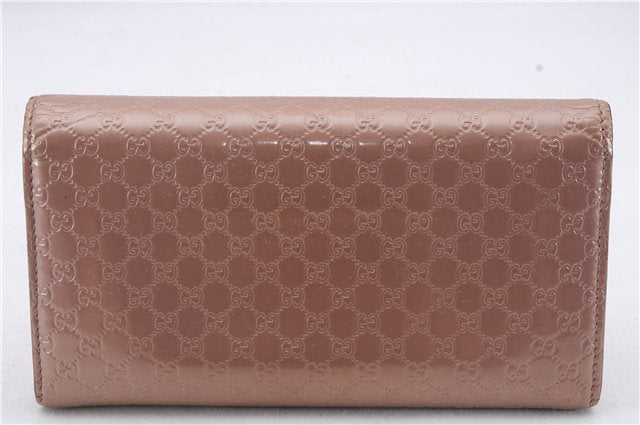 Authentic GUCCI Micro Guccissima Leather Long Wallet Purse 258405 Pink 7350D