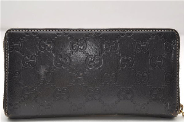 Authentic GUCCI Guccissima Leather Long Wallet Purse Dark Brown 7351D