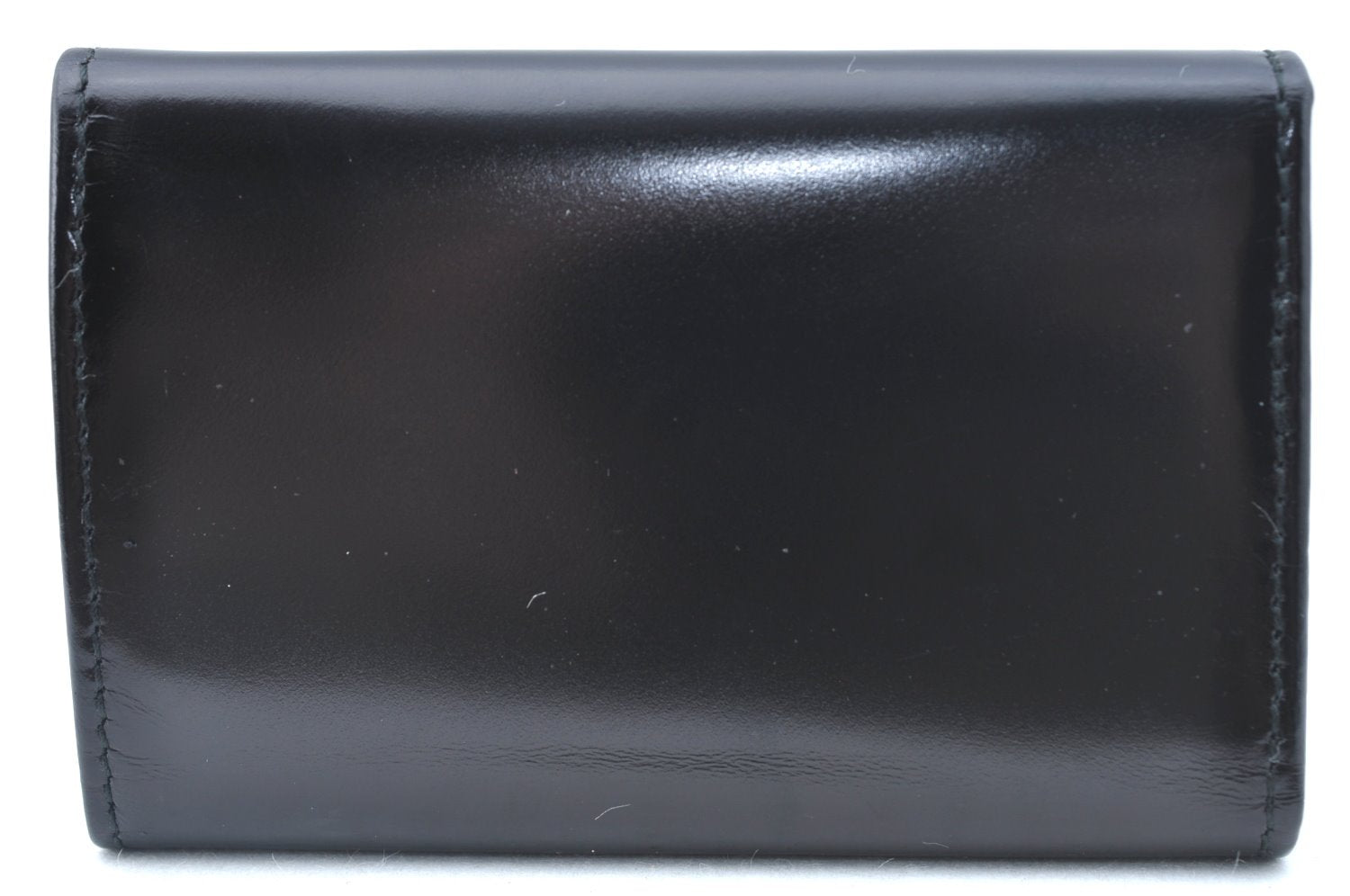 Authentic GUCCI Vintage 6 Hooks Key Case Holder Leather Black Box 7351F