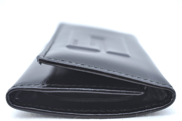 Authentic GUCCI Vintage 6 Hooks Key Case Holder Leather Black Box 7351F