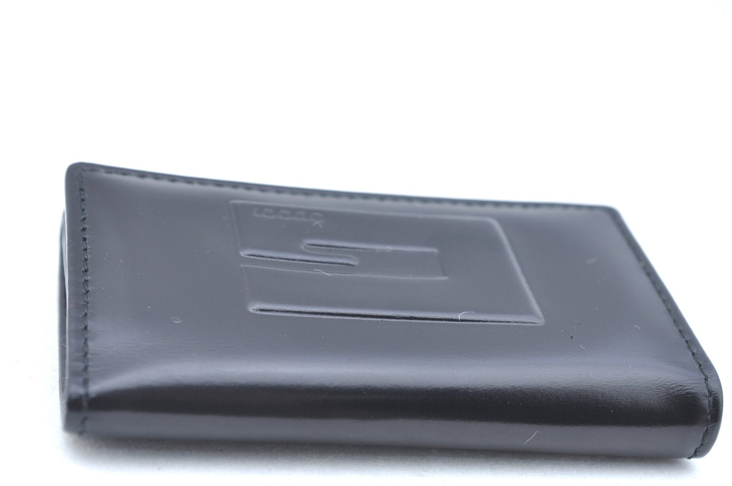 Authentic GUCCI Vintage 6 Hooks Key Case Holder Leather Black Box 7351F