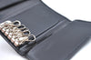 Authentic GUCCI Vintage 6 Hooks Key Case Holder Leather Black Box 7351F