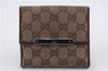 Authentic GUCCI Bifold Long Wallet Purse GG Canvas Leather Brown 2Set 7352D