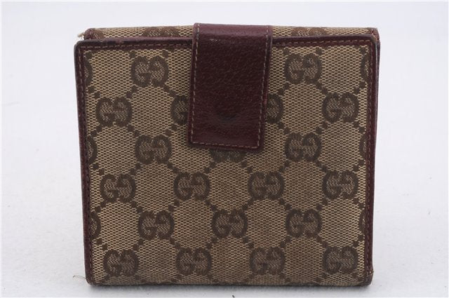 Authentic GUCCI Bifold Long Wallet Purse GG Canvas Leather Brown 2Set 7352D